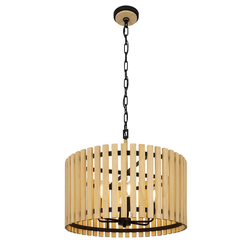 Varaluz 387P06MBH Matte Black,Honey Blonde Suratto 6-lt   Pendant - Matte Black/honey Blonde Image 6