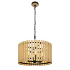 Varaluz 387P06MBH Matte Black,Honey Blonde Suratto 6-lt   Pendant - Matte Black/honey Blonde Image 6