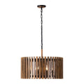 Varaluz 387P06MBW Matte Black,Medium Walnut Suratto 6-lt   Pendant - Matte Black/medium Walnut Image 1