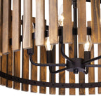 Varaluz 387P06MBW Matte Black,Medium Walnut Suratto 6-lt   Pendant - Matte Black/medium Walnut Image 3