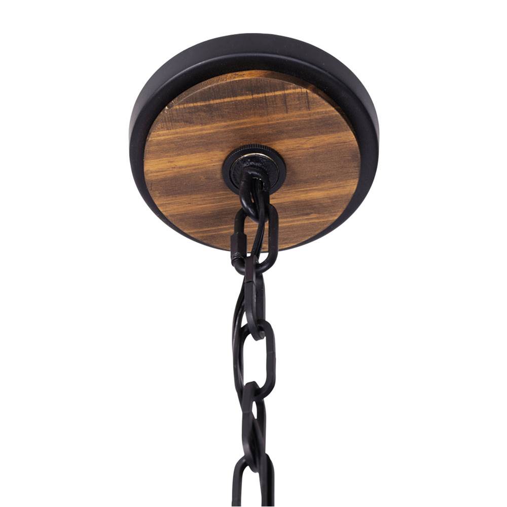 Varaluz 387P06MBW Matte Black,Medium Walnut Suratto 6-lt   Pendant - Matte Black/medium Walnut Image 2