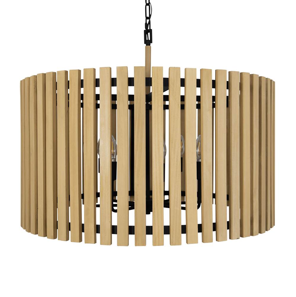 Varaluz 387P08MBH Matte Black,Honey Blonde Suratto 8-lt   Pendant - Matte Black/honey Blonde Image 1