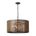 Varaluz Suratto 8-lt   Pendant - Matte Black/medium Walnut