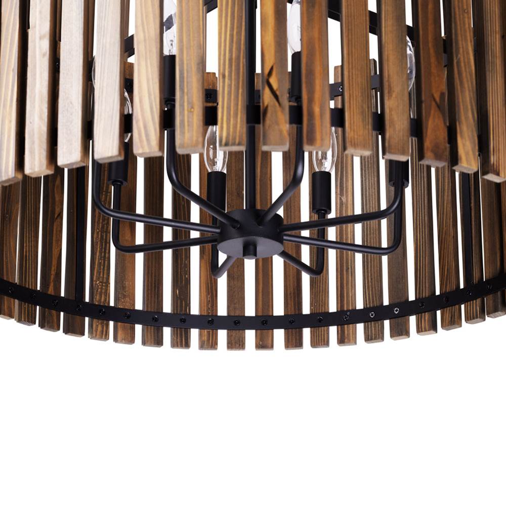 Varaluz 387P08MBW Matte Black,Medium Walnut Suratto 8-lt   Pendant - Matte Black/medium Walnut Image 3