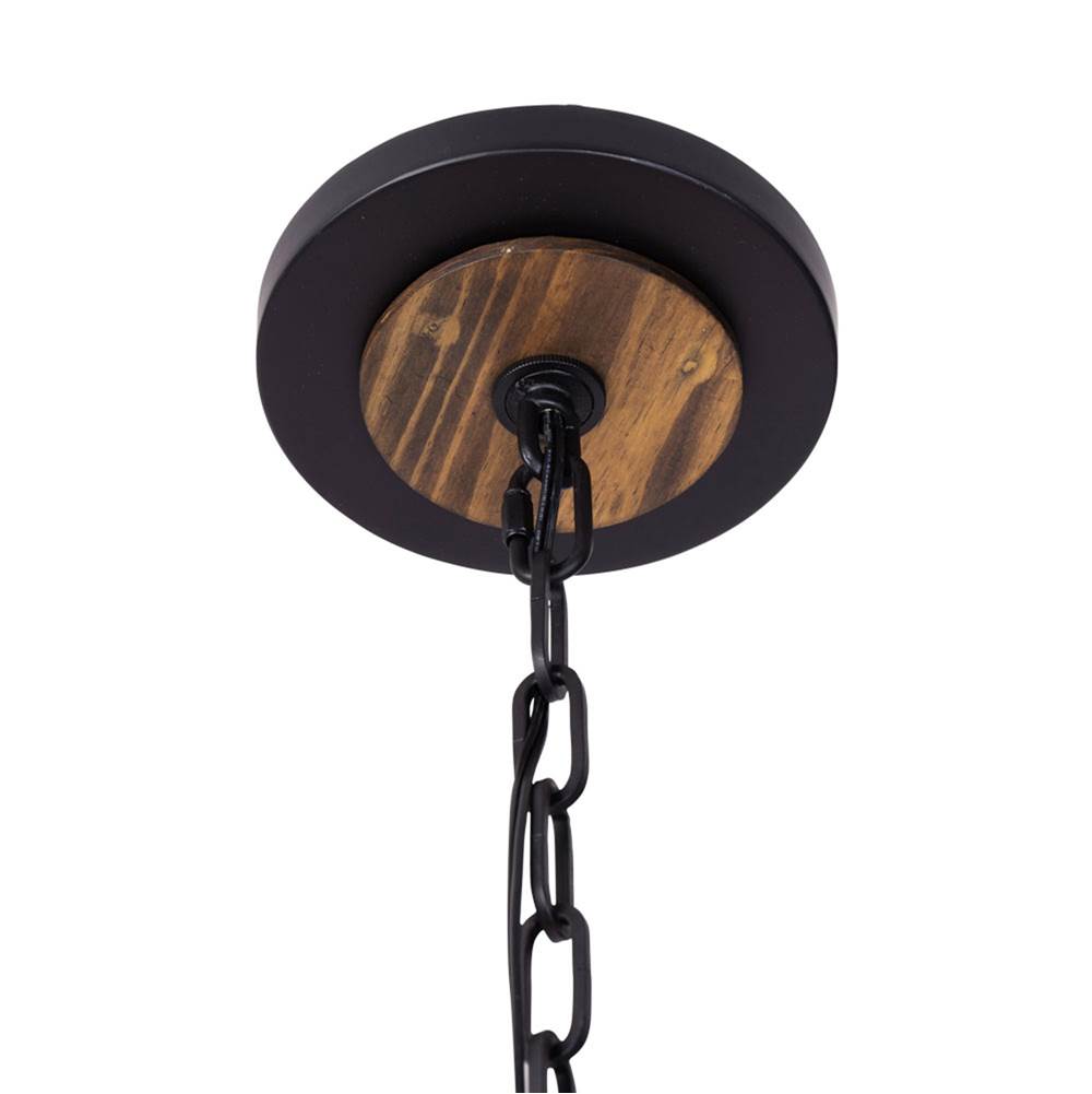 Varaluz 387P08MBW Matte Black,Medium Walnut Suratto 8-lt   Pendant - Matte Black/medium Walnut Image 2