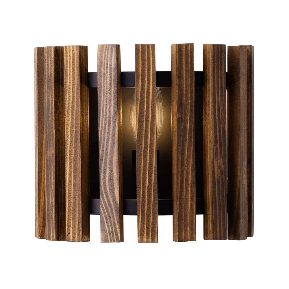 Varaluz 387W01MBW Matte Black,Medium Walnut Suratto 1-lt   Sconce - Matte Black/medium Walnut Image 1