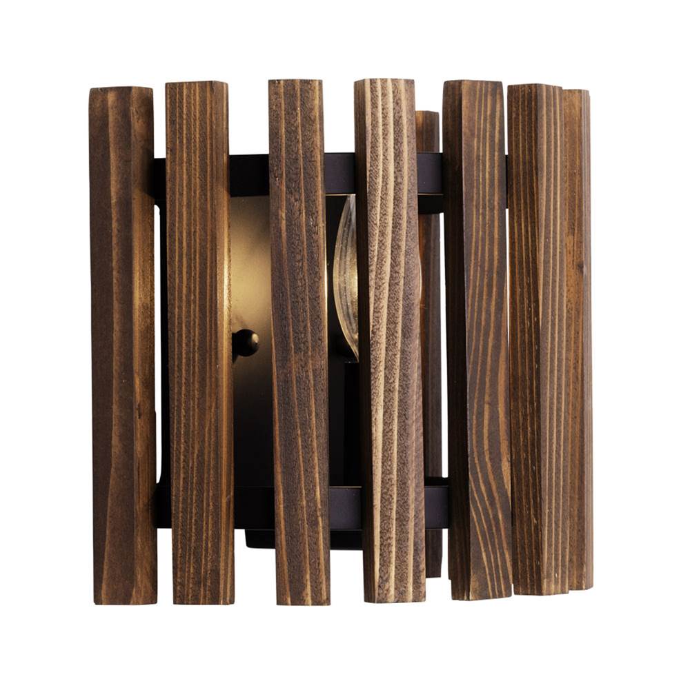 Varaluz 387W01MBW Matte Black,Medium Walnut Suratto 1-lt   Sconce - Matte Black/medium Walnut Image 3
