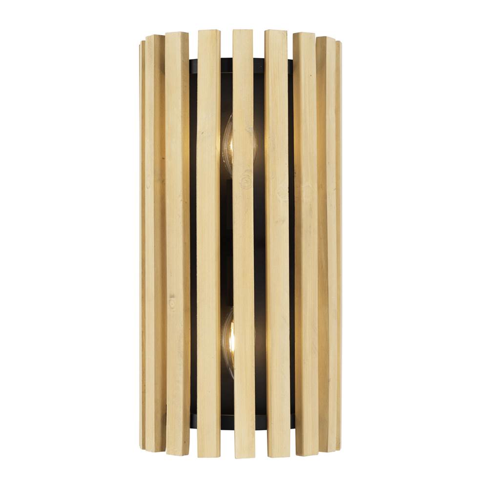 Varaluz 387W02MBH Matte Black,Honey Blonde Suratto 2-lt   Sconce - Matte Black/honey Blonde Image 1