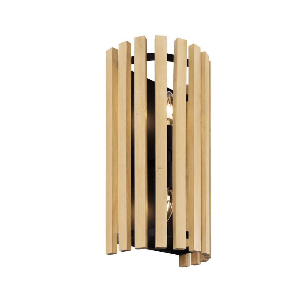 Varaluz Suratto 2-lt   Sconce - Matte Black/honey Blonde