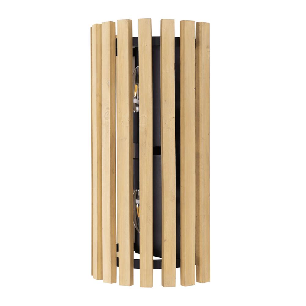 Varaluz 387W02MBH Matte Black,Honey Blonde Suratto 2-lt   Sconce - Matte Black/honey Blonde Image 4