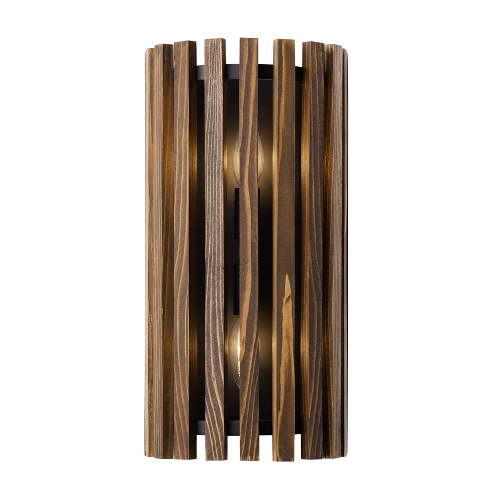 Varaluz 387W02MBW Matte Black,Medium Walnut Suratto 2-lt   Sconce - Matte Black/medium Walnut Image 1