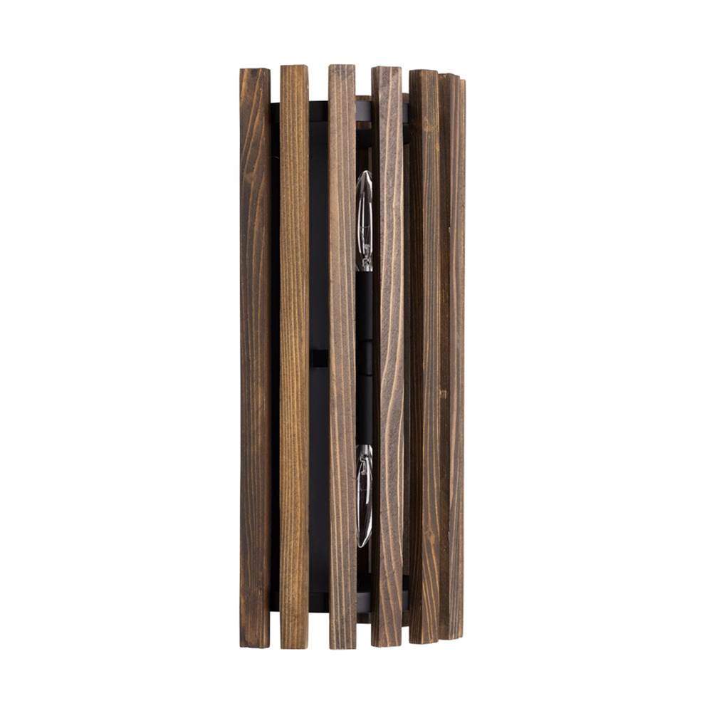 Varaluz 387W02MBW Matte Black,Medium Walnut Suratto 2-lt   Sconce - Matte Black/medium Walnut Image 2