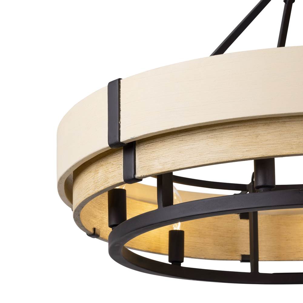 Varaluz 389P06MBHN Matte Black,Honey,Medium Oak Blonde Moment 6-lt   Pendant - Matte Black/honey/medium Oak Image 2