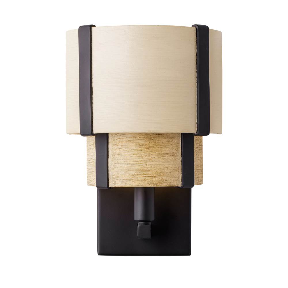 Varaluz 389W01MBHN Matte Black,Honey,Medium Oak Blonde Moment 1-lt   Sconce - Matte Black/honey/medium Oak Image 1