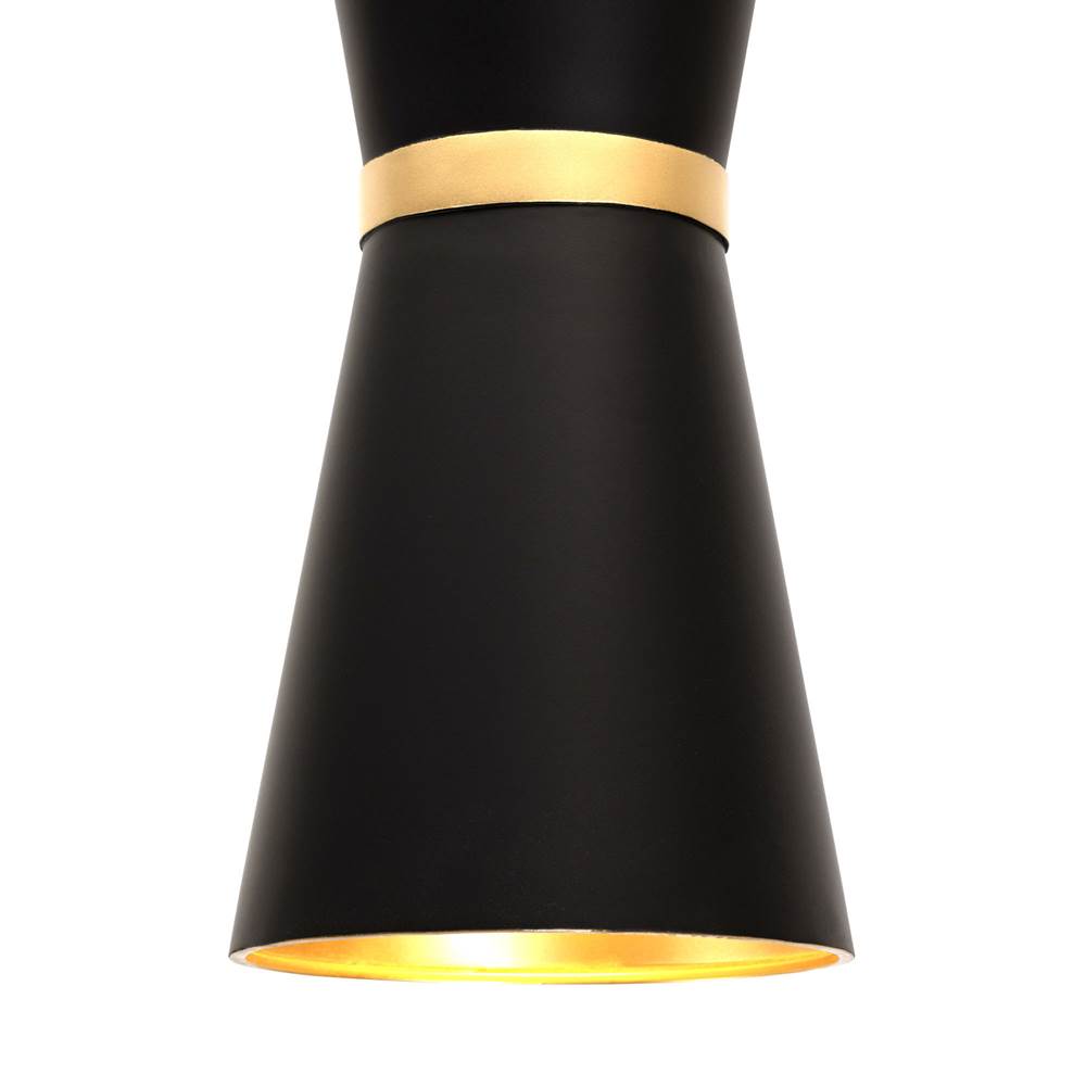 Varaluz 390P02MBFG Matte Black,French Gold Mad Hatter 2-lt   Pendant - Matte Black/french Gold Image 2