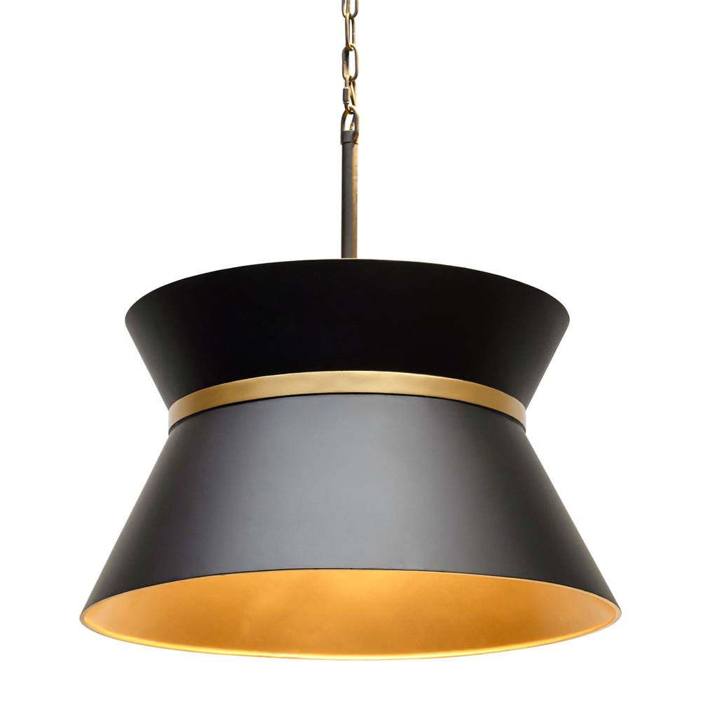 Varaluz 390P04MBFG Matte Black,French Gold Mad Hatter 4-lt   Pendant - Matte Black/french Gold Image 1