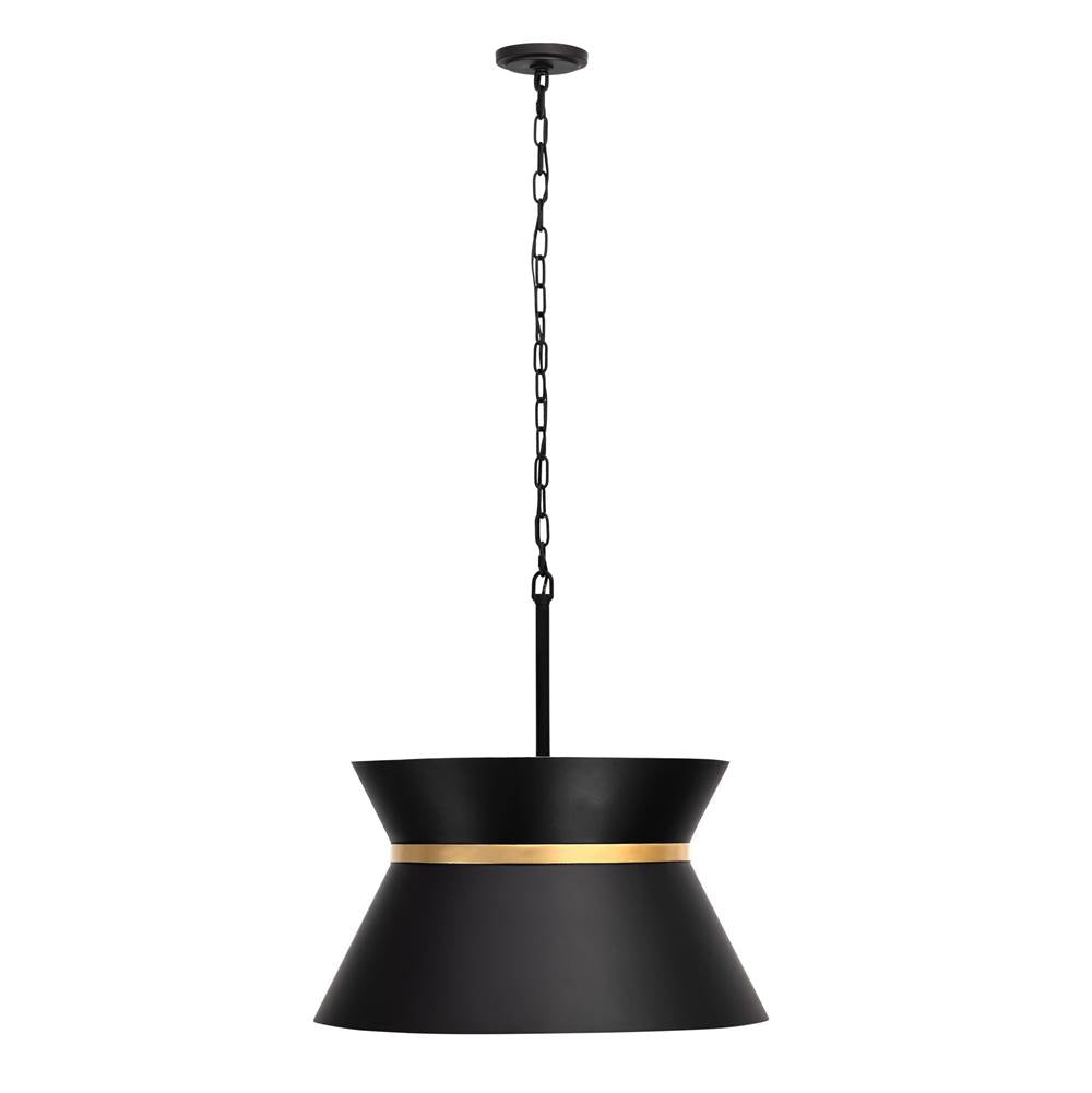 Varaluz Mad Hatter Mad Hatter 4-lt   Pendant - Matte Black/french Gold