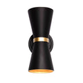 Varaluz 390W02MBFG Matte Black,French Gold Mad Hatter 2-lt   Sconce - Matte Black/french Gold Image 1