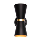 Varaluz 390W02MBFG Matte Black,French Gold Mad Hatter 2-lt   Sconce - Matte Black/french Gold Image 1