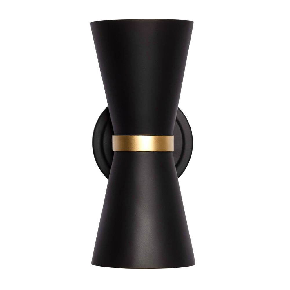 Varaluz Mad Hatter Mad Hatter 2-lt   Sconce - Matte Black/french Gold