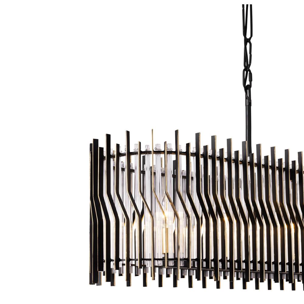 Varaluz 393N06MBFG Matte Black,French Gold Park Row 6-lt   Linear Pendant - Matte Black/french Gold Image 2