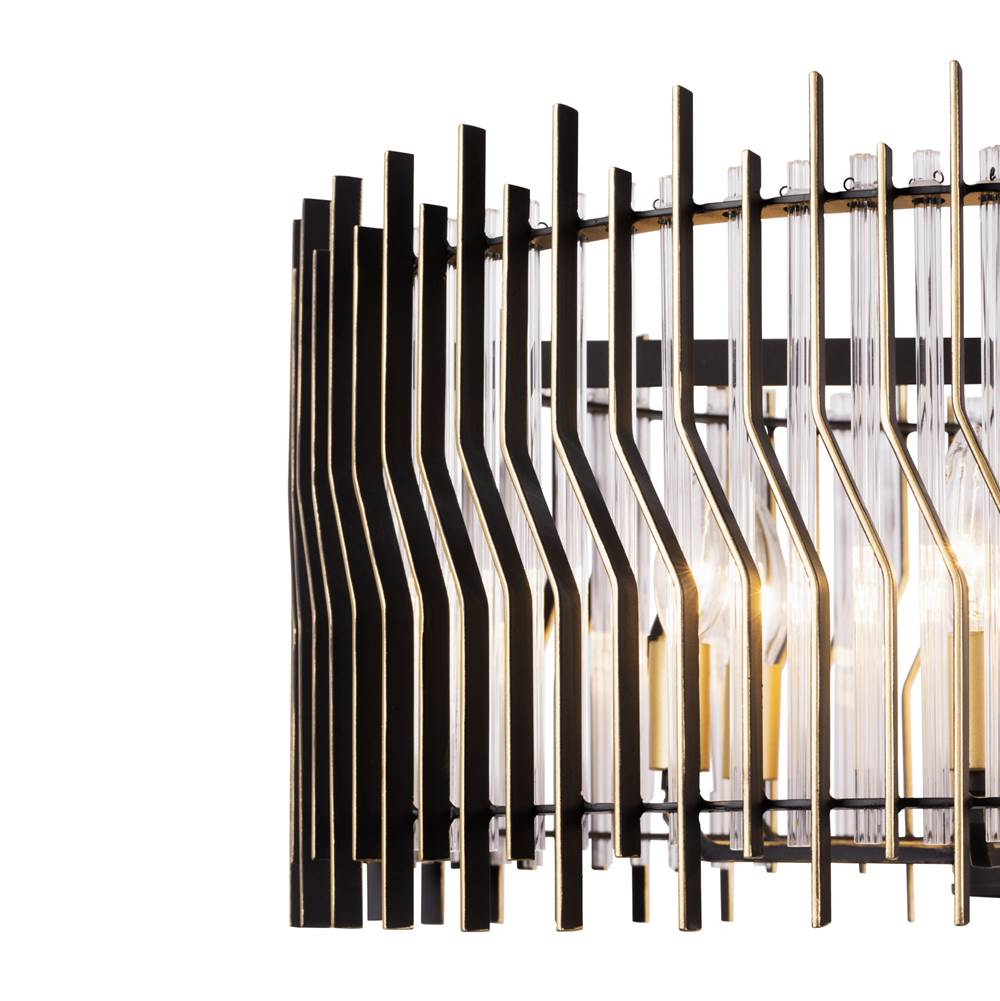 Varaluz 393P06MBFG Matte Black,French Gold Park Row 6-lt   Pendant - Matte Black/french Gold Image 3