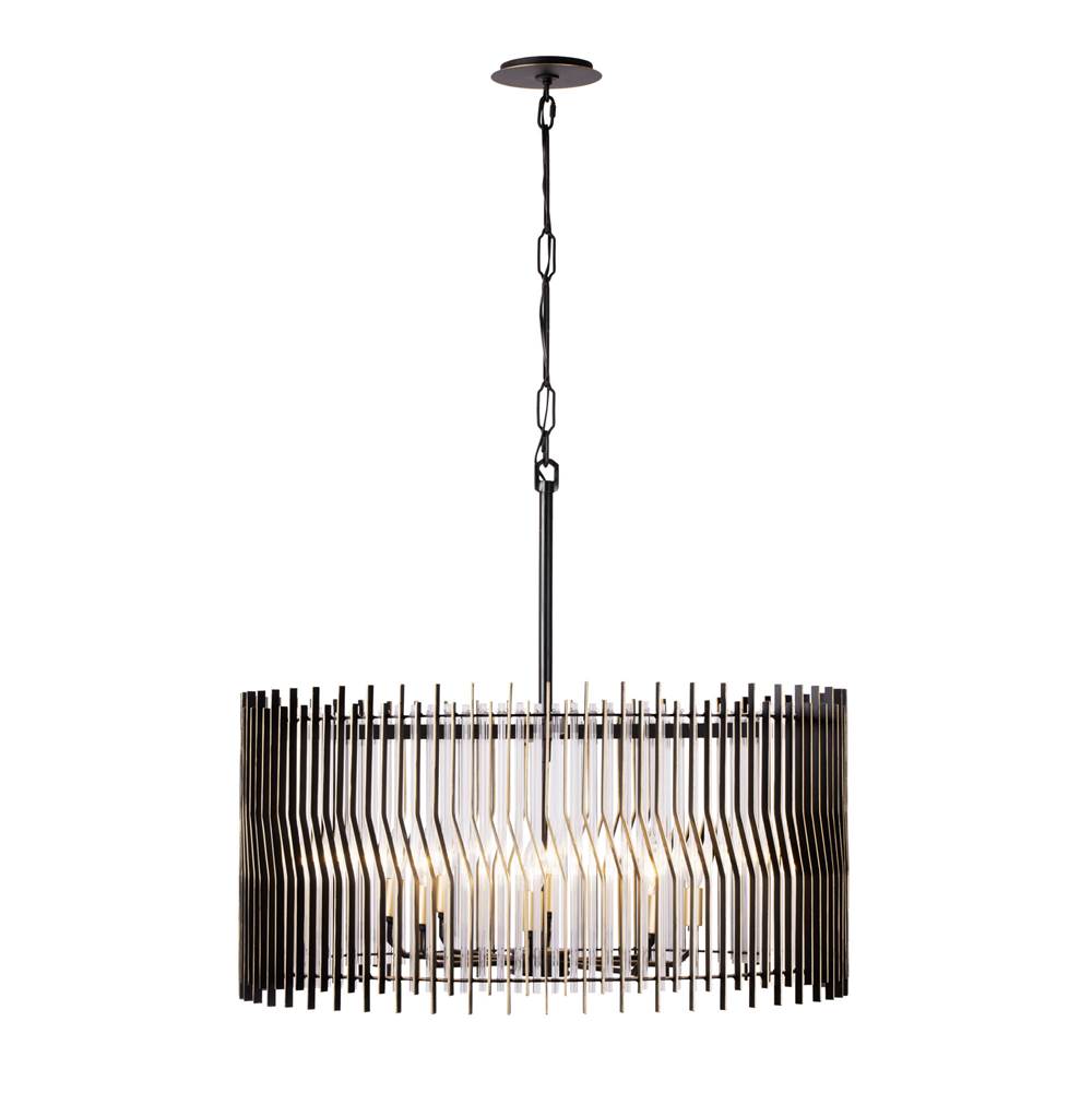Varaluz 393P08MBFG Matte Black,French Gold Park Row 8-lt   Pendant - Matte Black/french Gold Image 1