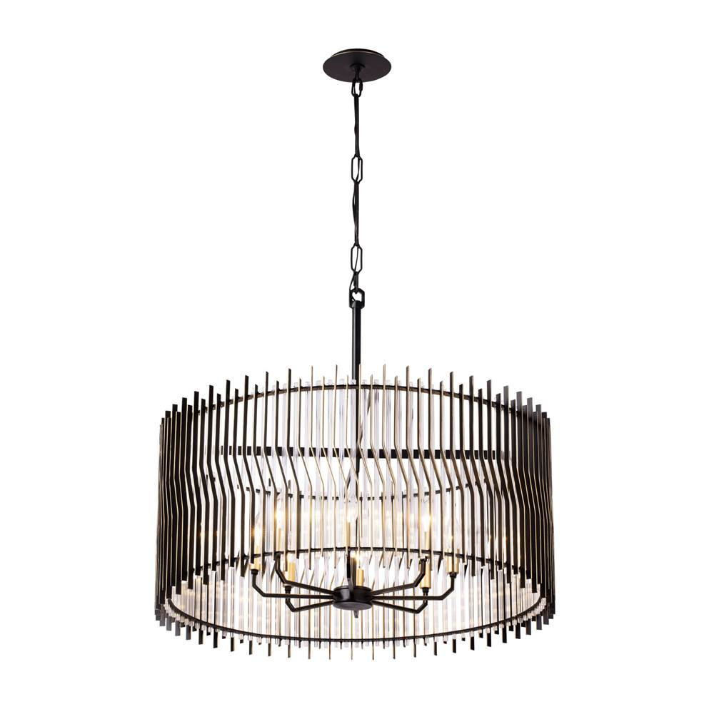 Varaluz Park Row Park Row 8-lt   Pendant - Matte Black/french Gold