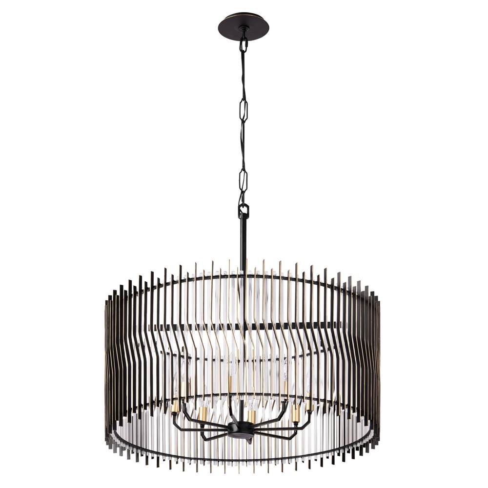 Varaluz 393P08MBFG Matte Black,French Gold Park Row 8-lt   Pendant - Matte Black/french Gold Image 3