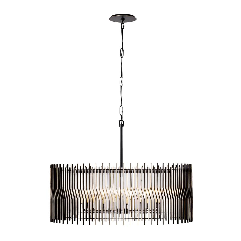 Varaluz 393P10MBFG Matte Black,French Gold Park Row 10-lt   Pendant - Matte Black/french Gold Image 1