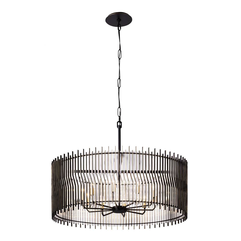 Varaluz Park Row Park Row 10-lt   Pendant - Matte Black/french Gold