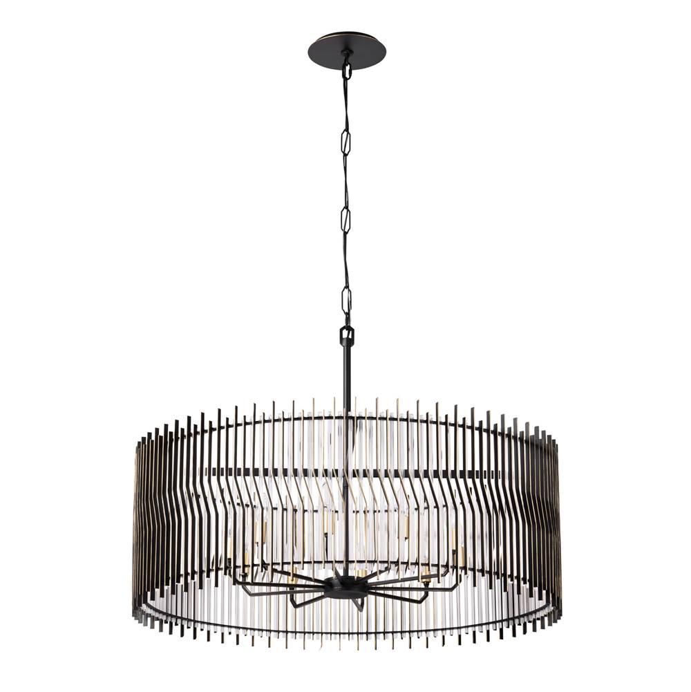 Varaluz 393P10MBFG Matte Black,French Gold Park Row 10-lt   Pendant - Matte Black/french Gold Image 6