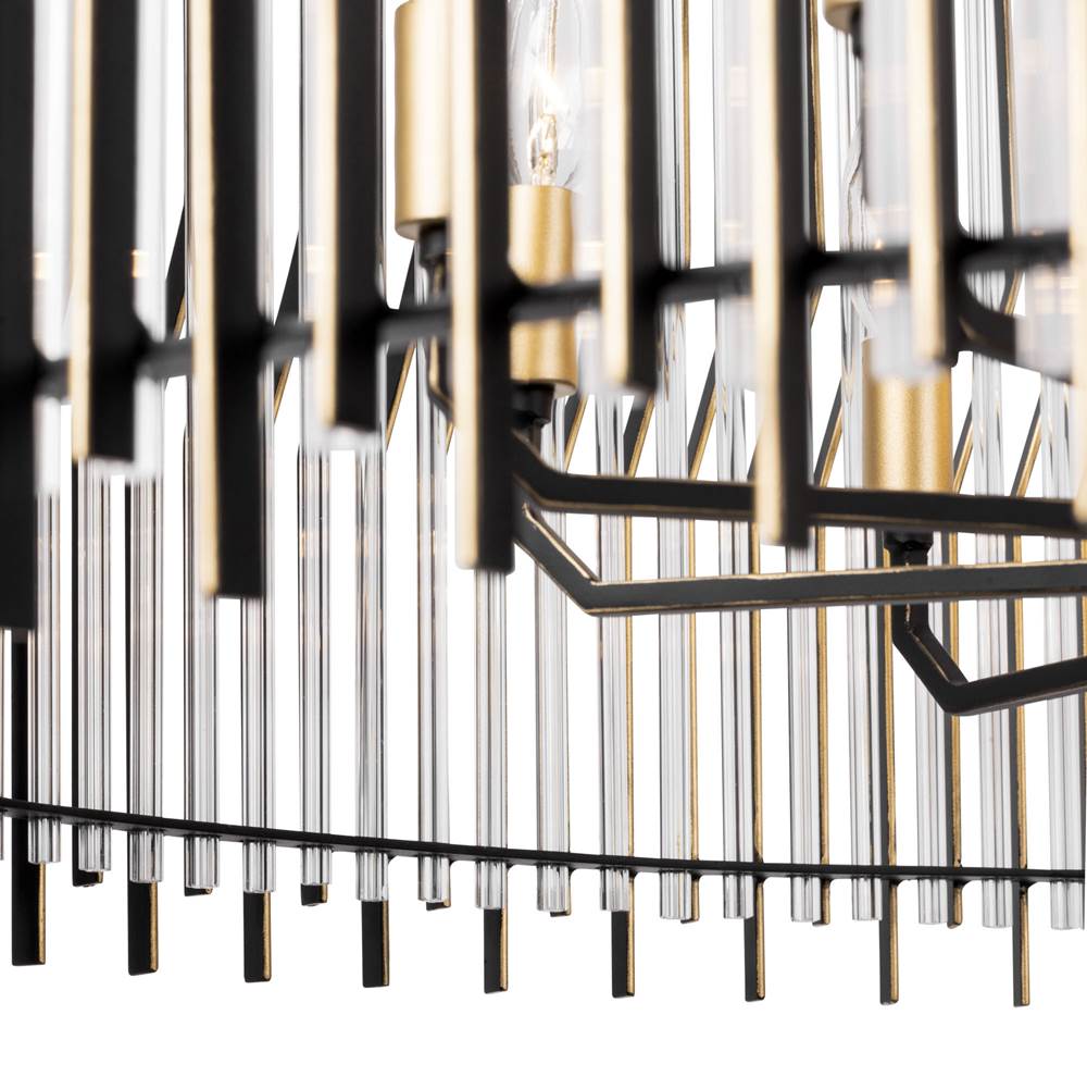 Varaluz 393P10MBFG Matte Black,French Gold Park Row 10-lt   Pendant - Matte Black/french Gold Image 2