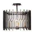 Varaluz 393S04MBFG Matte Black,French Gold Park Row 4-lt   Semi-flush - Matte Black/french Gold Image 1