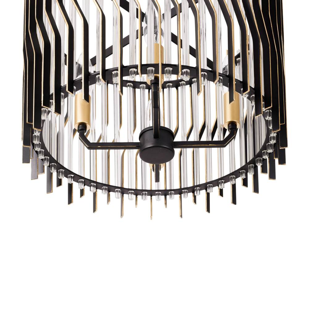 Varaluz 393S04MBFG Matte Black,French Gold Park Row 4-lt   Semi-flush - Matte Black/french Gold Image 3