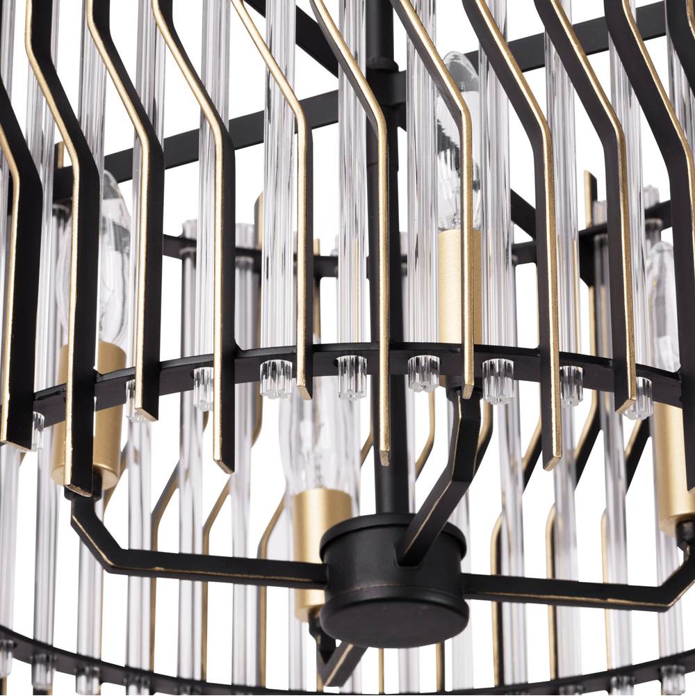 Varaluz 393S04MBFG Matte Black,French Gold Park Row 4-lt   Semi-flush - Matte Black/french Gold Image 2