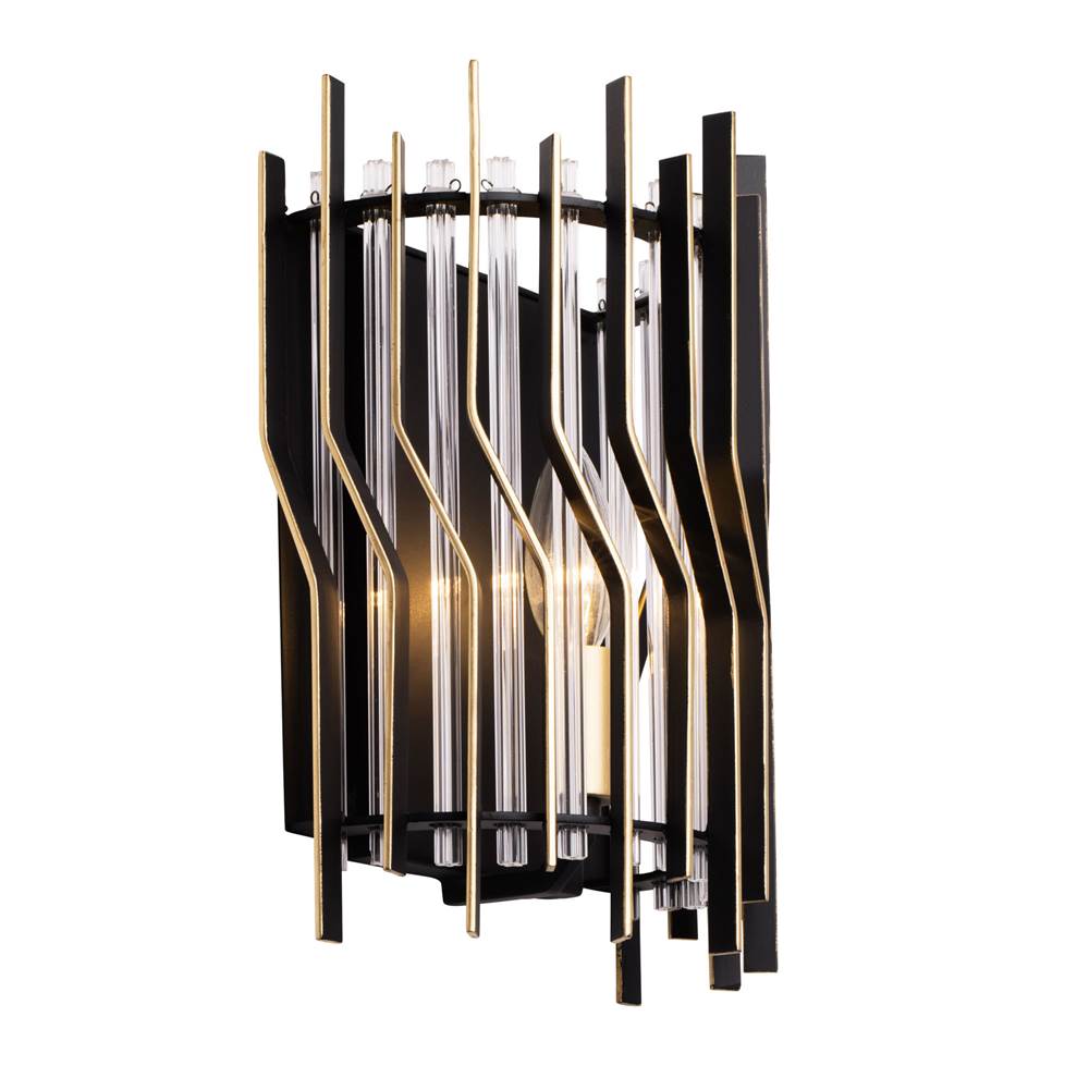 Varaluz Park Row Park Row 1-lt   Sconce - Matte Black/french Gold