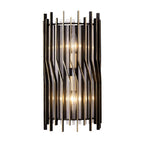 Varaluz 393W02MBFG Matte Black,French Gold Park Row 2-lt   Sconce - Matte Black/french Gold Image 1