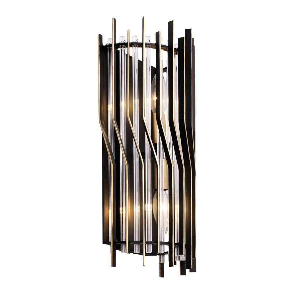 Varaluz Park Row Park Row 2-lt   Sconce - Matte Black/french Gold