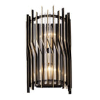 Varaluz 393W02MBFG Matte Black,French Gold Park Row 2-lt   Sconce - Matte Black/french Gold Image 4