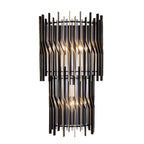 Varaluz 393W03MBFG Matte Black,French Gold Park Row 3-lt Sconce - Matte Black/french Gold Image 1