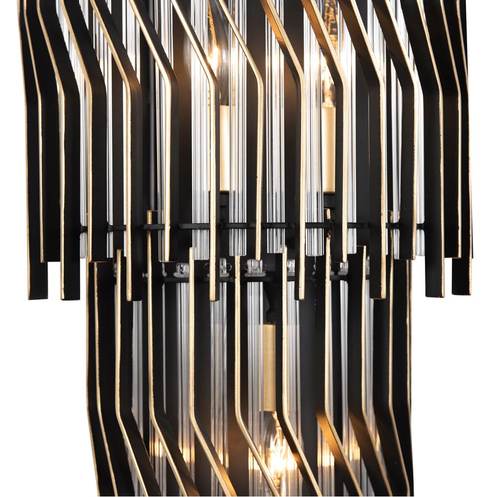 Varaluz 393W03MBFG Matte Black,French Gold Park Row 3-lt Sconce - Matte Black/french Gold Image 2