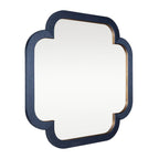Varaluz Swiss 50x50 Wall Mirror - Dark Blue Grasscloth/weathered Brass