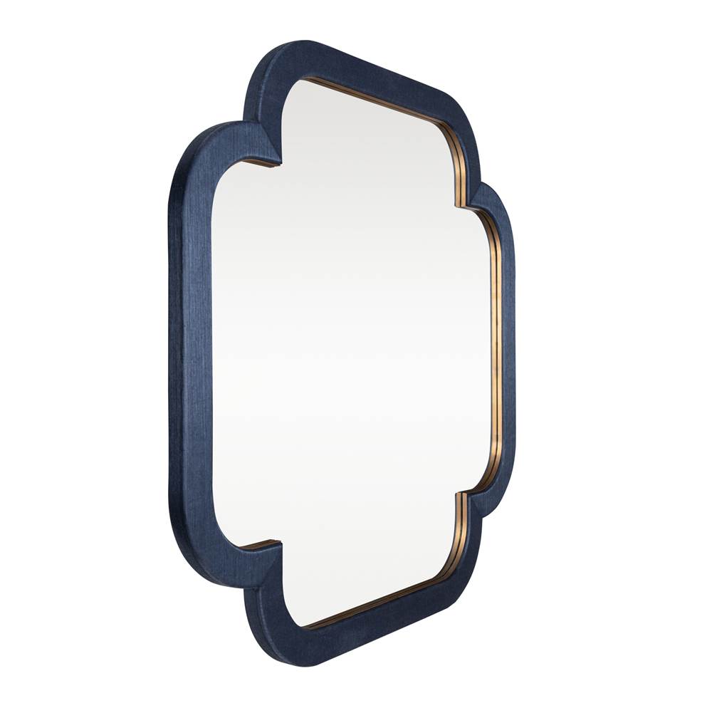 Varaluz 455MI50A Dark Blue Grasscloth,Weathered Brass Swiss 50x50 Wall Mirror - Dark Blue Grasscloth/weathered Brass Image 4