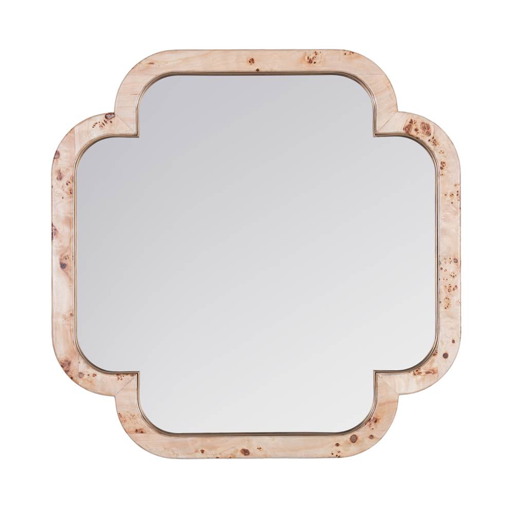 Varaluz 455MI50B Poplar Burl,Weathered Brass Swiss 50x50 Wall Mirror - Poplar Burl/weathered Brass Image 1