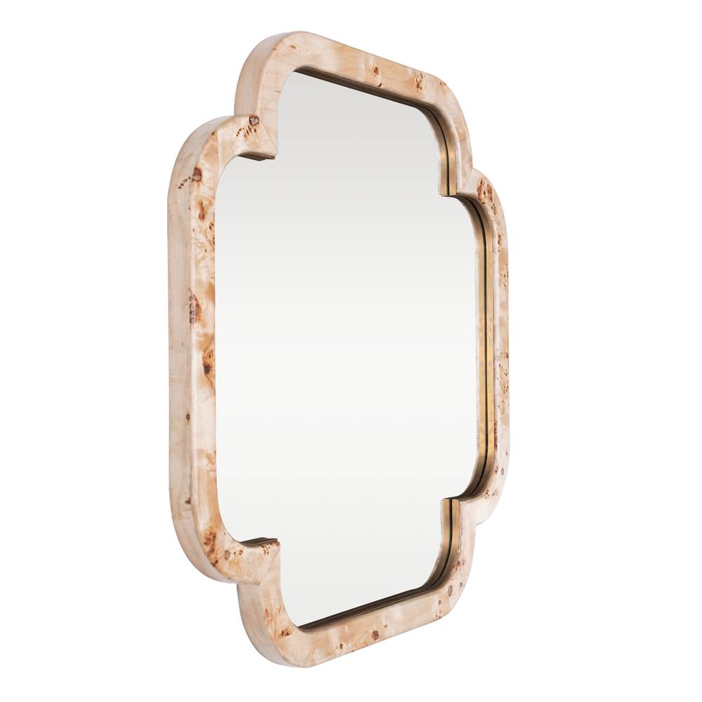 Varaluz 455MI50B Poplar Burl,Weathered Brass Swiss 50x50 Wall Mirror - Poplar Burl/weathered Brass Image 4