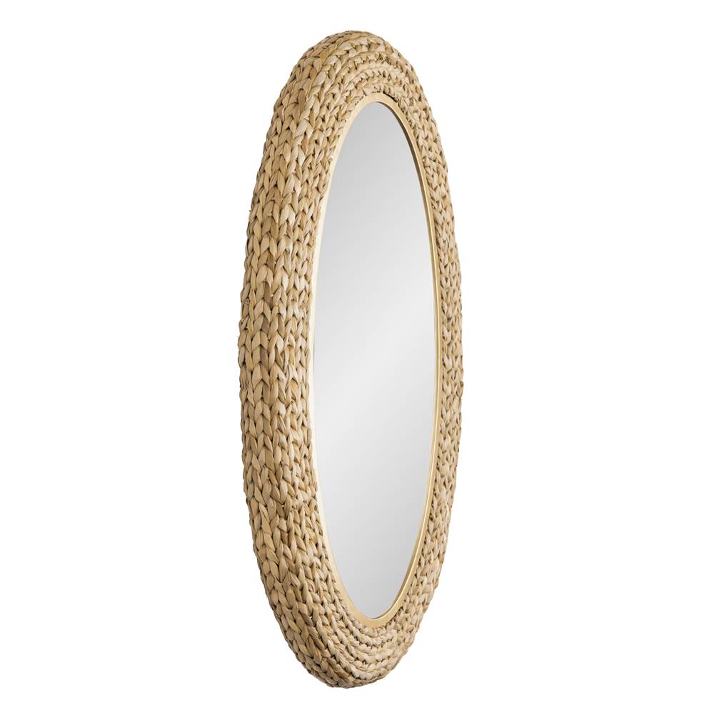 Varaluz 457MI24FGN French Gold,Natural Seagrass Athena 24x40 Oval Wall Mirror - French Gold/natural Seagrass Image 5