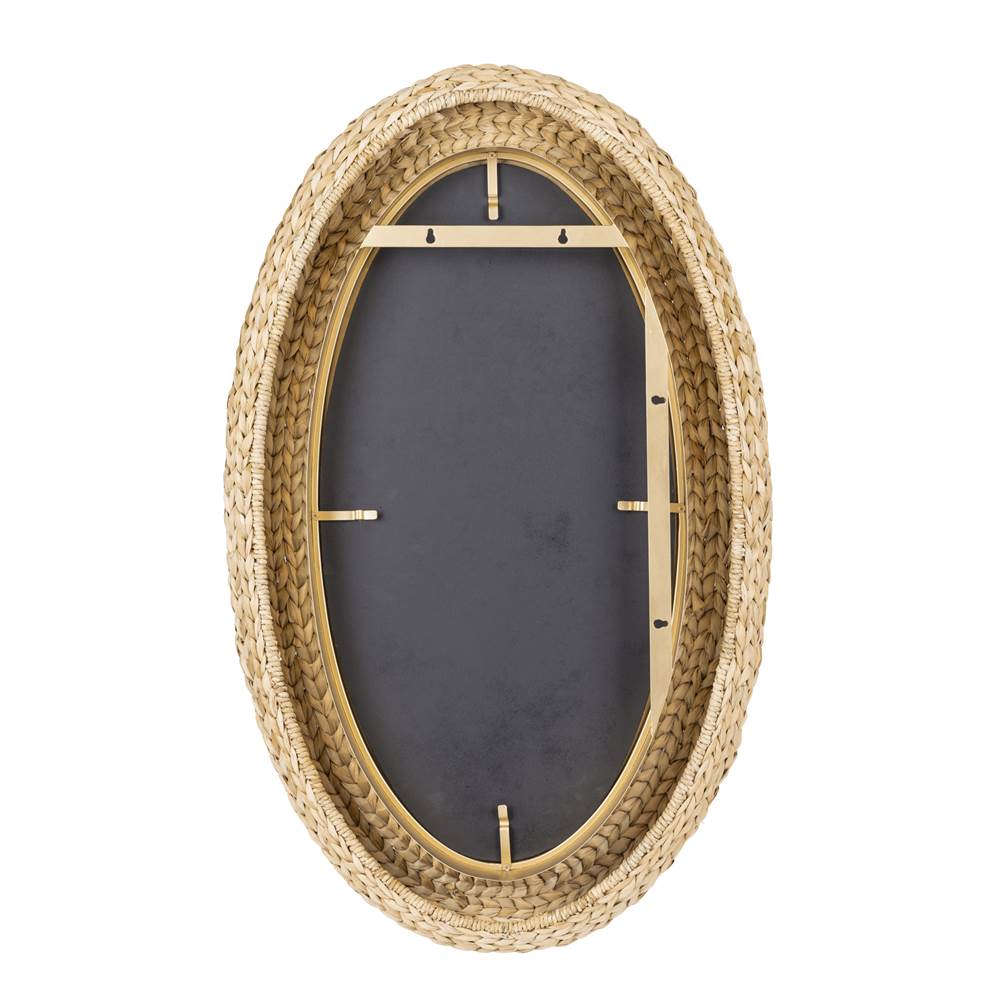 Varaluz 457MI24FGN French Gold,Natural Seagrass Athena 24x40 Oval Wall Mirror - French Gold/natural Seagrass Image 4