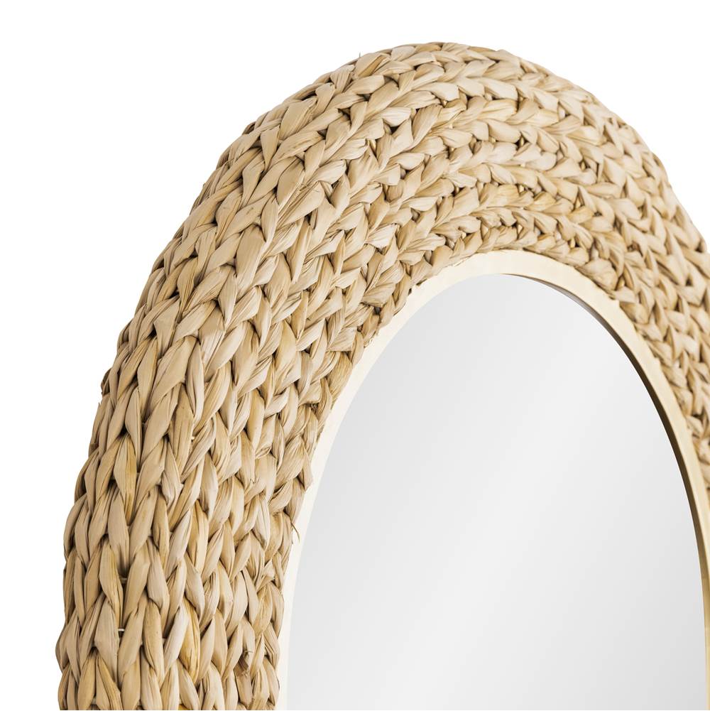 Varaluz 457MI24FGN French Gold,Natural Seagrass Athena 24x40 Oval Wall Mirror - French Gold/natural Seagrass Image 3