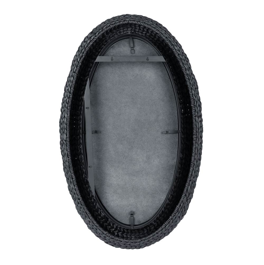 Varaluz 457MI24MBB Matte Black,Black Seagrass Athena 24x40 Oval Wall Mirror - Matte Black/black Seagrass Image 4